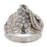 Silver Cubic Zirconia Saddle Ring by Icesia