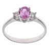18ct White Gold 0.20ct Diamond And Pink Sapphire Three Stone Ring