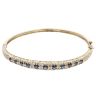 9ct Yellow Gold 0.20ct Brilliant Cut Diamond And Sapphire Bangle