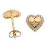 Gold Plated Silver Cubic Zirconia Heart Stud Earrings