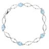 9ct White Gold Blue Topaz Bracelet 7.5"