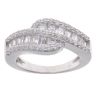 Silver Cubic Zirconia Crossover Ring by Icesia