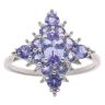 9ct White Gold Tanzanite Cluster Ring
