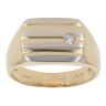 9ct Yellow Gold 0.10ct Diamond Patterned Signet Ring