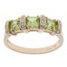 9ct Yellow Gold 0.05ct Diamond And Peridot Three Stone Ring