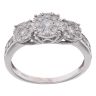 9ct White Gold 1.00ct Triple Cluster Diamond Ring