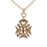 9ct Yellow Gold Masonic Pendant And Chain 24"