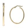 14ct Yellow Gold Patterned Oval Hoop Earrings