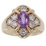 9ct Yellow Gold Amethyst And Cubic Zirconia Ring