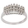 9ct White Gold 0.50ct Brilliant Cut Diamond Three Row Fancy Ring