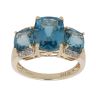 9ct Yellow Gold 0.05ct Diamond And Blue Topaz Ring