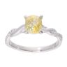 Platinum Yellow Sapphire And 0.25ct Diamond Ring