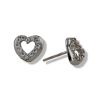 9ct White Gold Crystal Heart Stud Earrings