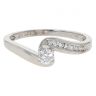 9ct White Gold 0.27ct Diamond Solitaire Twist Ring