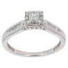 9ct White Gold 0.33ct Princess And Brilliant Cut Diamond Cluster Ring