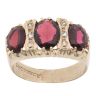 9ct Yellow Gold Cubic Zirconia And Garnet Signet Ring