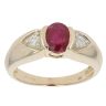 9ct Yellow Gold 0.10ct Diamond And Ruby Ring