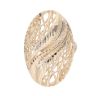 14ct Yellow Gold Oval Patterned Ring