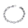 Sterling Silver Men's Patterned Tulip Star & Bar Belcher 9" Bracelet