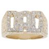9ct Yellow Gold Cubic Zirconia Patterned Dad Ring