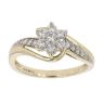 9ct Yellow Gold 0.44ct Diamond Twist Cluster Ring