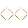 22ct Yellow Gold Classic Plain Square Hoop Earrings