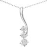 9ct White Gold Diamond Trilogy Pendant Necklace