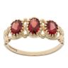9ct Yellow Gold Garnet Three Stone Ring