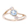 9ct Yellow Gold Created Blue Topaz And Diamond Ring