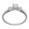 18ct White Gold 0.50ct Brilliant Cut Diamond Trilogy Ring