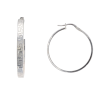 Silver Greek Key Hoop Earrings By Icesia