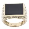 14ct Yellow Gold Black Gemstone Signet Ring
