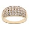 9ct Yellow Gold Cubic Zirconia Four Row Signet Ring
