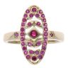 9ct Yellow Gold Pink Sapphire Cluster Ring