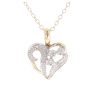 9ct Yellow Gold 0.05ct Diamond Heart Pendant and Chain 20"