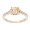 9ct Yellow Gold Created Citrine And Diamond Stone Set Ring