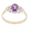9ct Yellow Gold Amethyst And Cubic Zirconia Dress Ring