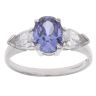 9ct White Gold Cubic Zirconia and Tanzanite Ring