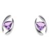 925 Sterling Silver Amethyst Fancy Stud Earrings