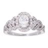 18ct White Gold 1.00ct Oval Cut Diamond Cluster Ring