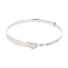 Silver Cubic Zirconia Heart Bangle by Icesia