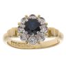 18ct Yellow Gold 0.10ct Diamond And Sapphire Cluster Ring