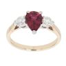 9ct Yellow Gold 0.35ct Diamond And Pink Tourmaline Three Stone Ring
