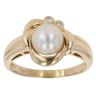 18ct Yellow Gold 0.05ct Diamond and Pearl Ring