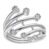 9ct White Gold 0.22ct Diamond 6 Row Crossover Ring by Anya Belle