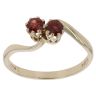 9ct Yellow Gold Two Stone Garnet Ring