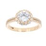 9ct Yellow Gold Cubic Zirconia Halo Ring