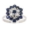 18ct White Gold 0.25ct Diamond And Sapphire Cluster Ring