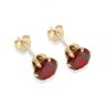 9ct yellow gold 6mm red CZ stud Earrings