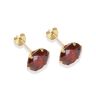 9ct yellow gold 8mm garnet CZ stud Earrings